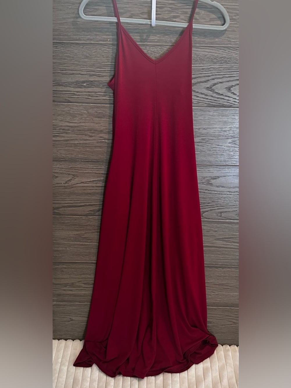 SHEIN Burgundy Red Spaghetti Strap Maxi Dress
